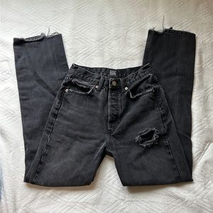 vintage bdg high rise black straight leg baggy jeans